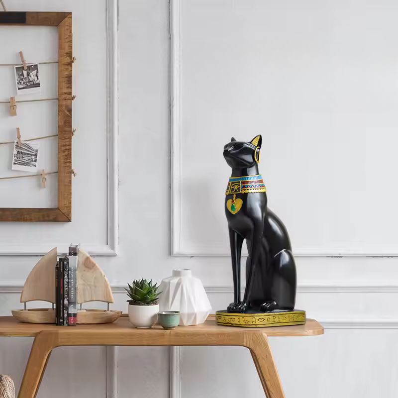 Estátua Gato Bastet – Guardiã Egípcia em Resina