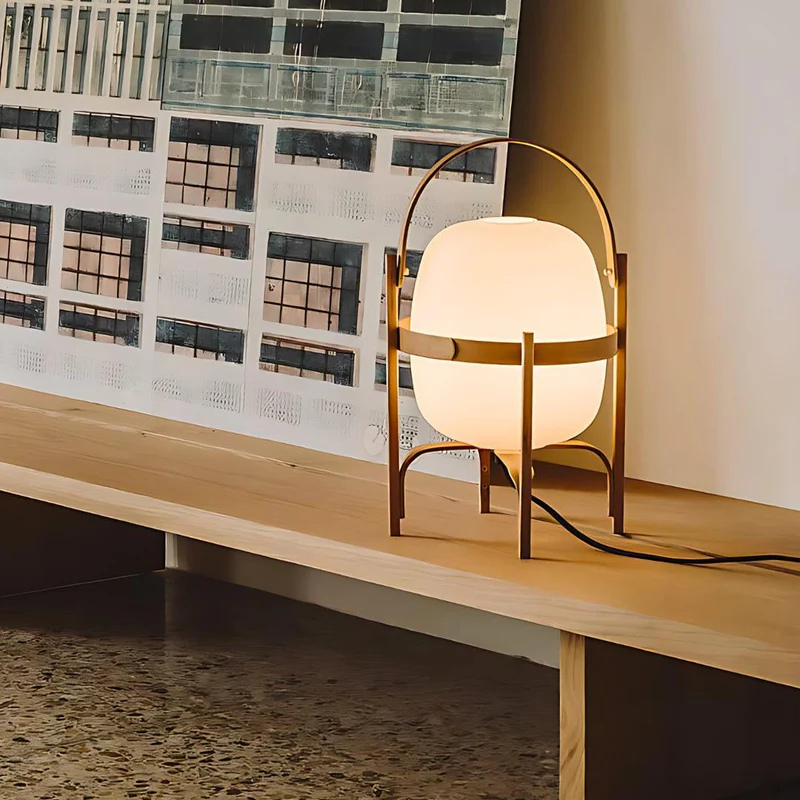 Luminária Abajur Wood Frances Moderno
