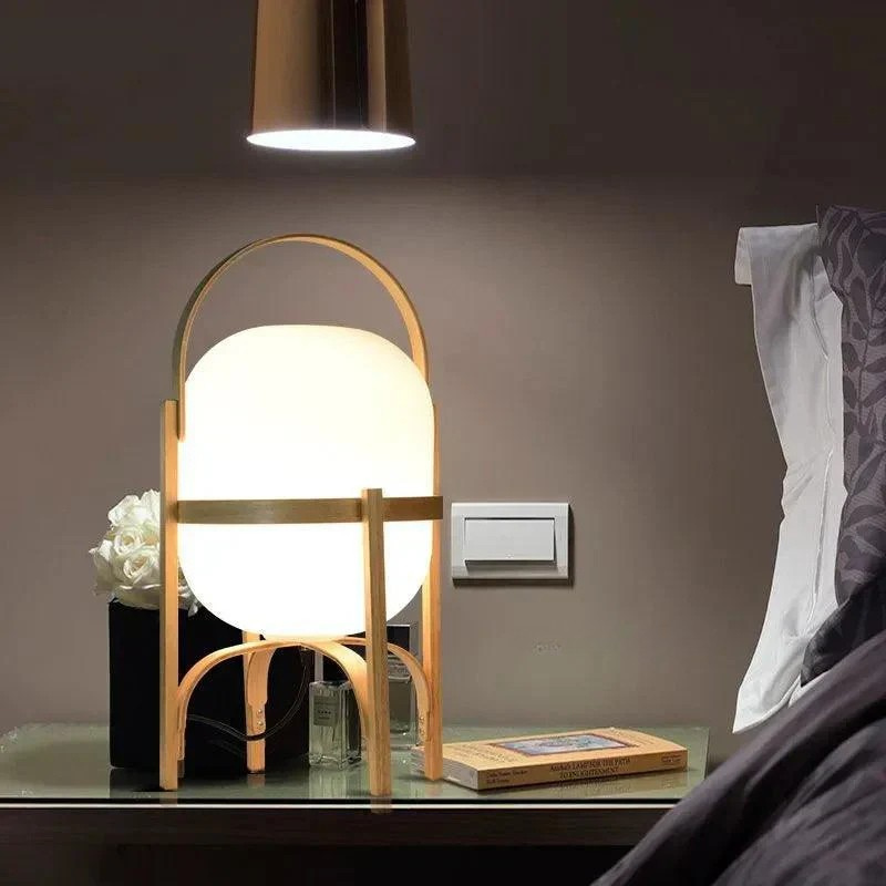 Luminária Abajur Wood Frances Moderno