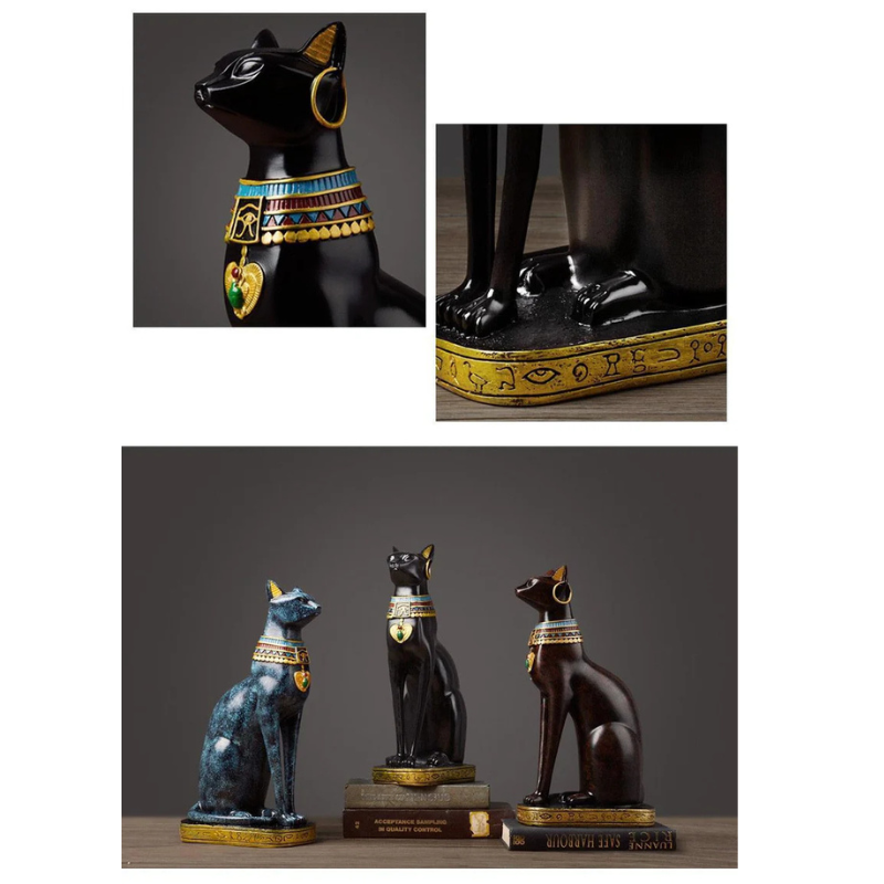 Estátua Gato Bastet – Guardiã Egípcia em Resina