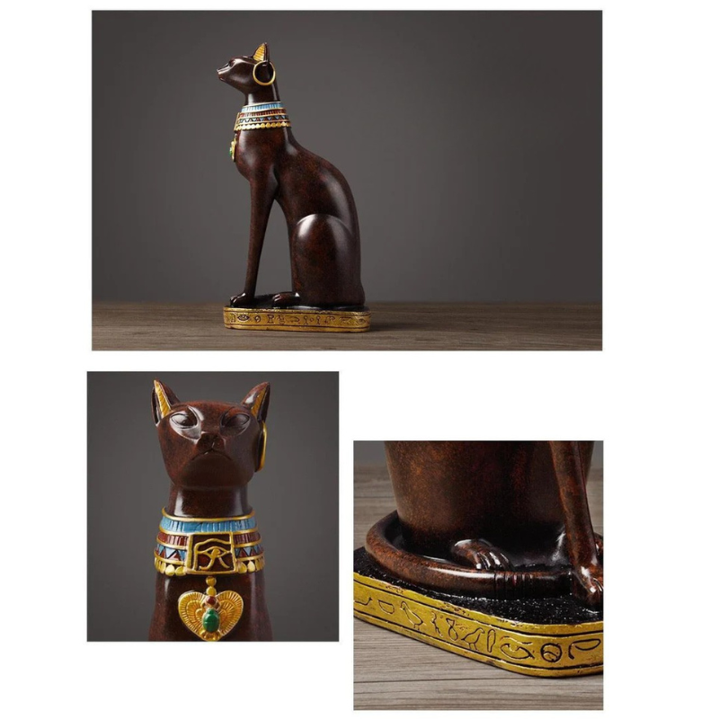 Estátua Gato Bastet – Guardiã Egípcia em Resina