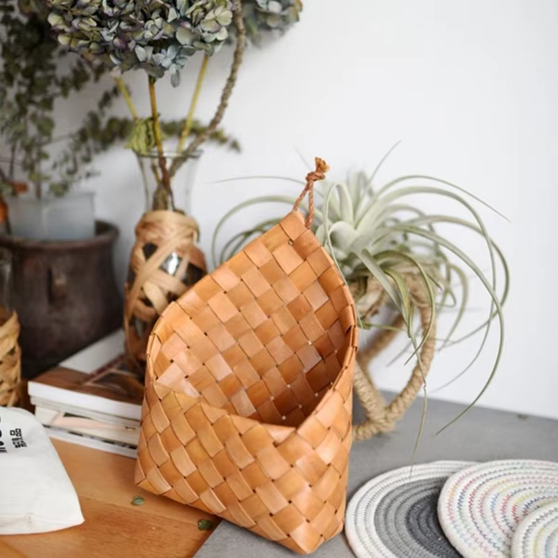 Cesta de Armazenamento Para Parede em Bambu Artesanal