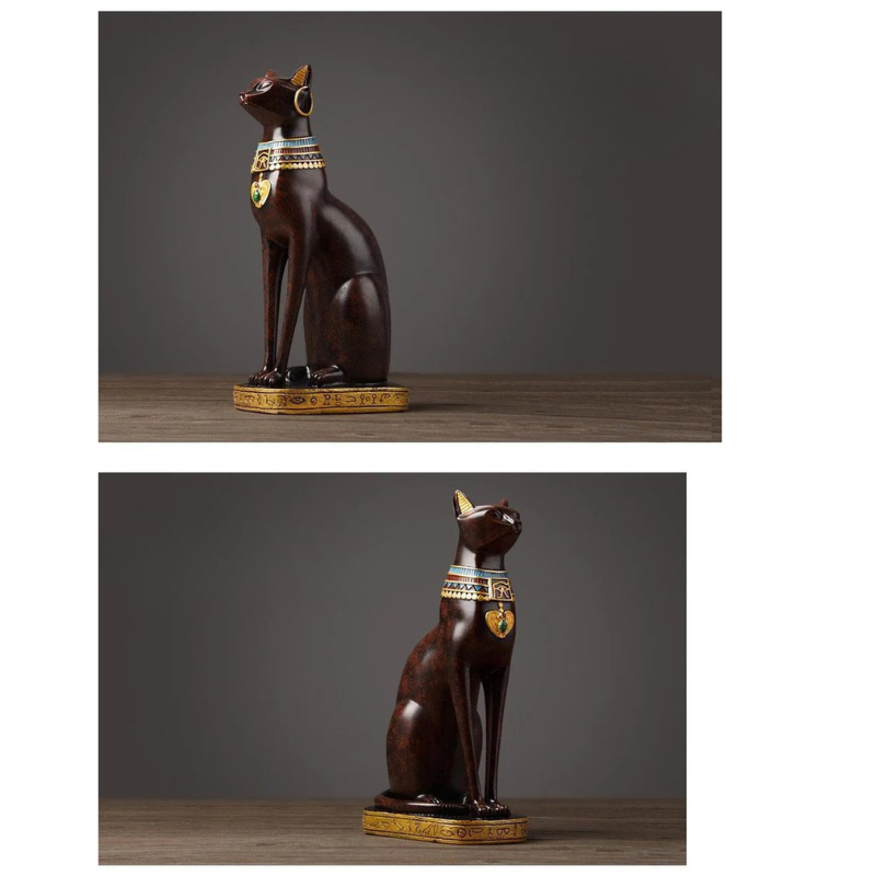 Estátua Gato Bastet – Guardiã Egípcia em Resina