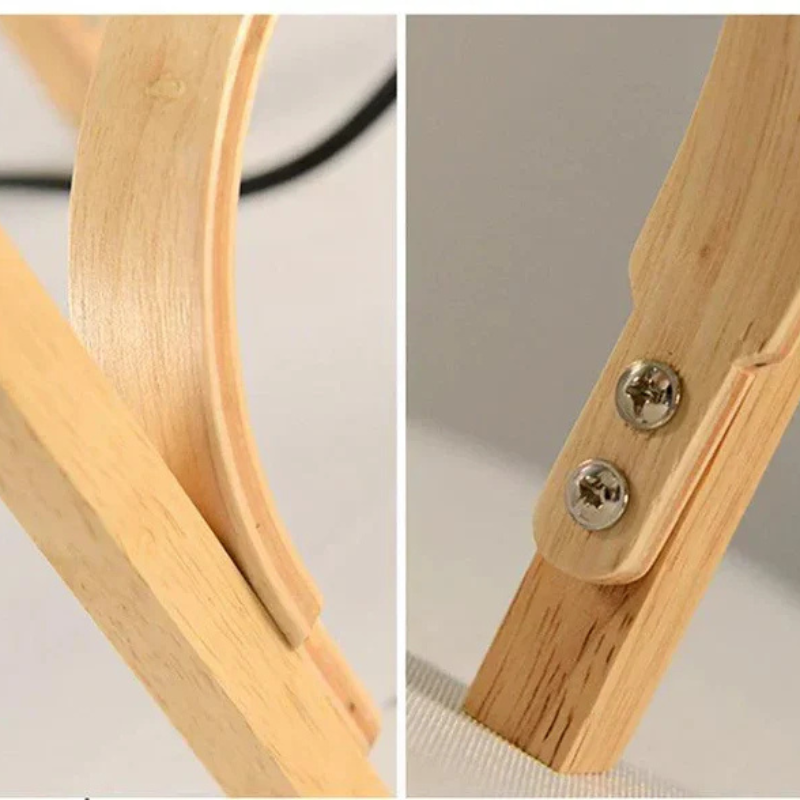 Luminária Abajur Wood Frances Moderno