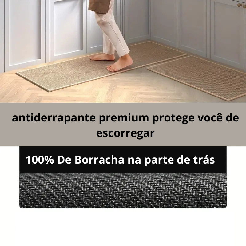 Conjunto de Tapetes de Cozinha Com Tecido Super Absorvente e Antiderrapantes Casa da Clara