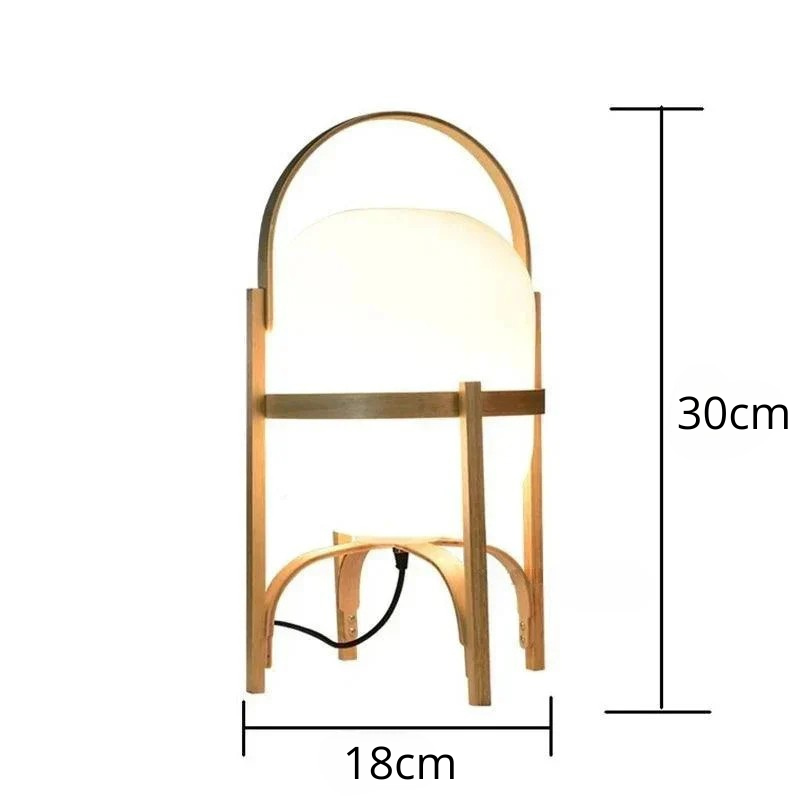 Luminária Abajur Wood Frances Moderno