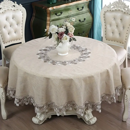 Toalha de Mesa Elegante Com Renda Casa da Clara