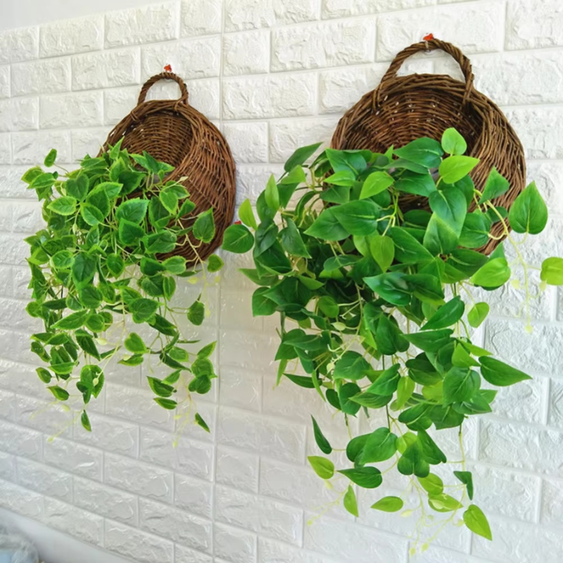 Cesta Suspensa de Rattan Artesanal para Plantas