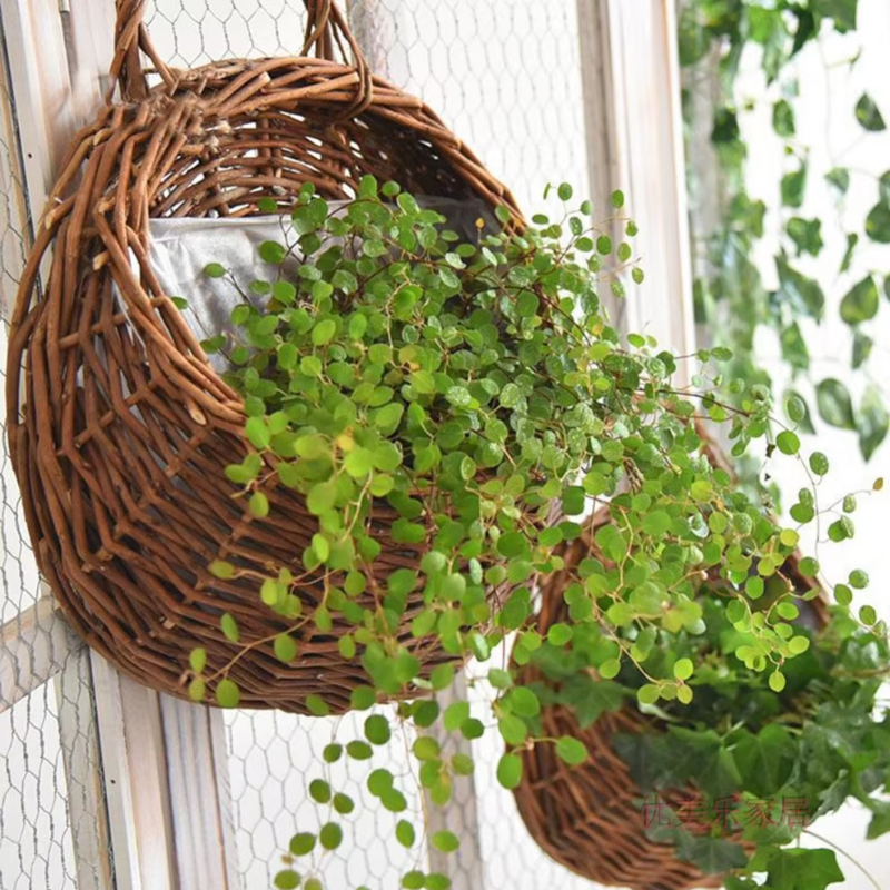 Cesta Suspensa de Rattan Artesanal para Plantas