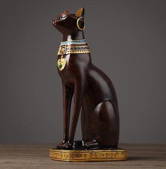 Estátua Gato Bastet – Guardiã Egípcia em Resina