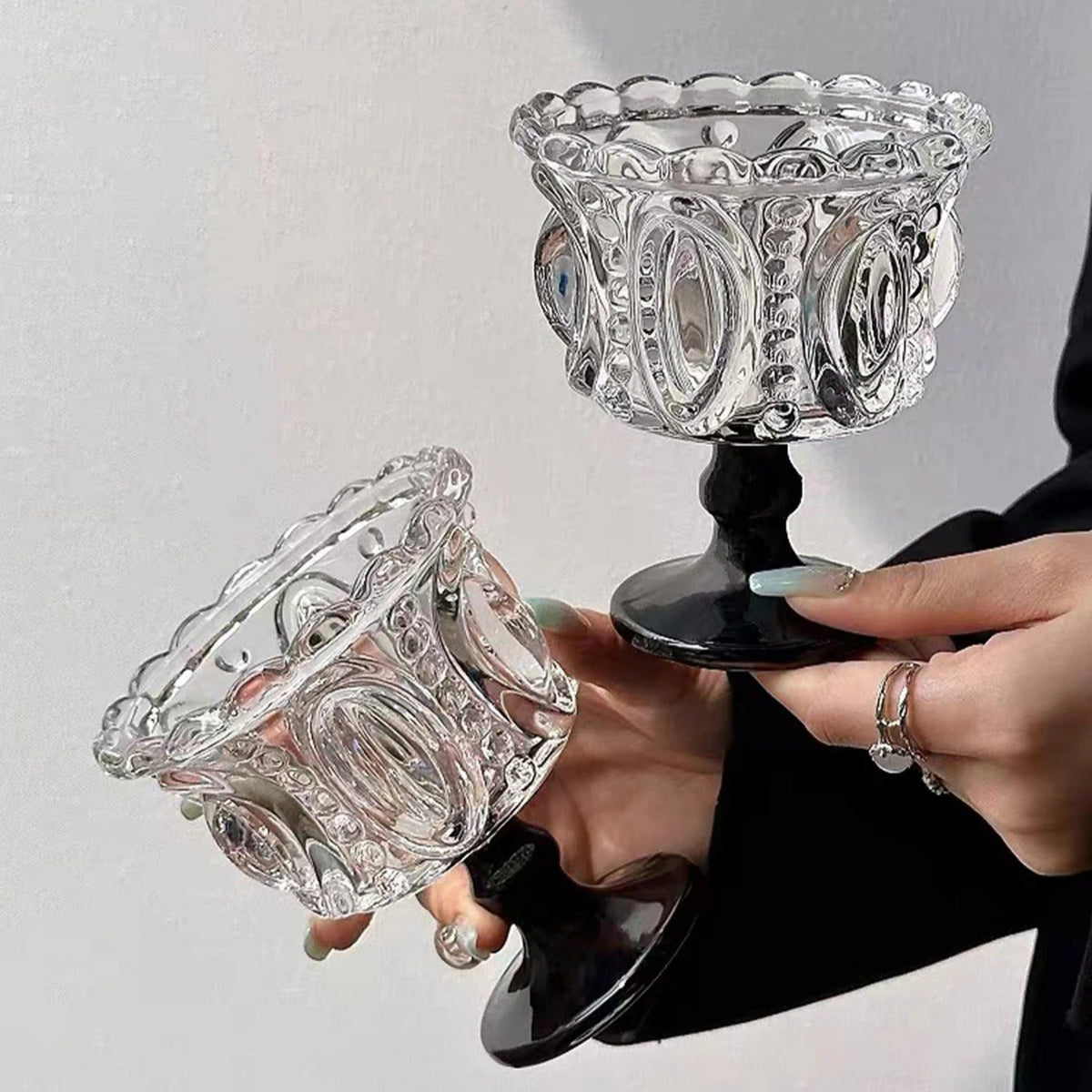 Taça Decorativa Vintage Em Vidro - Modelo Retrô